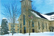 117 ALLEN ST, a Romanesque Revival church, built in Chippewa Falls, Wisconsin in 1872.