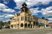 100 E MAIN ST, a Romanesque Revival city hall, built in Sun Prairie, Wisconsin in 1895.