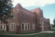 1225 E HENRY CLAY ST, a Late Gothic Revival armory, built in Whitefish Bay, Wisconsin in 1928.