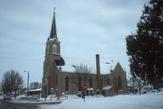 NE CNR OF SOUTH AND W 3RD STS, a Late Gothic Revival church, built in Waunakee, Wisconsin in 1876.