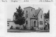 401 S 5TH ST, a Romanesque Revival church, built in Stoughton, Wisconsin in 1902.