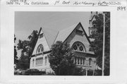 E CHURCH RD, .2 M W OF HILLSIDE RD, a Queen Anne church, built in Christiana, Wisconsin in 1893.