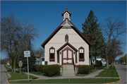 423 Chicago St, a Early Gothic Revival church, built in Oconto, Wisconsin in 1886.