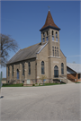 W2094 CHURCH DR, a Late Gothic Revival church, built in Concord, Wisconsin in 1907.