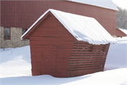 S1386 STH 88, a Astylistic Utilitarian Building corn crib, built in Lincoln, Wisconsin in 1910.