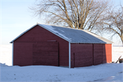 28768 STH 27, a Astylistic Utilitarian Building machine shed, built in Eastman, Wisconsin in 1900.