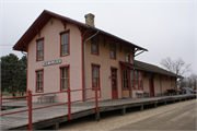418 RAILROAD STREET, a Astylistic Utilitarian Building depot, built in New Glarus, Wisconsin in 1887.