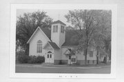 SW CNR OF MUSKY AVE (COUNTY HIGHWAY C) AND ELM ST, a Craftsman church, built in Webster, Wisconsin in 1913.