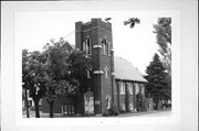 GREEN BAY RD AND JORGENSEN, a Late Gothic Revival church, built in Denmark, Wisconsin in 1924.