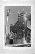 NE CORNER OF HILL AND LIBERTY STS, a Early Gothic Revival church, built in Fountain City, Wisconsin in 1899.