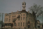 105 N DICKASON BLVD, a Romanesque Revival city hall, built in Columbus, Wisconsin in 1892.
