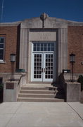 534 MILL ST, a Art Deco village hall, built in Green Lake, Wisconsin in 1939.