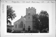 115 W MERRIMAC ST, a Late Gothic Revival church, built in Dodgeville, Wisconsin in 1907.