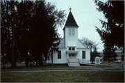 STATE HIGHWAY HIGHWAY 22 AND GRANDVIEW, a Queen Anne church, built in Farmington, Wisconsin in 1890.