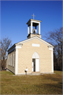 26291 High St, a Greek Revival church, built in New Diggings, Wisconsin in 1844.
