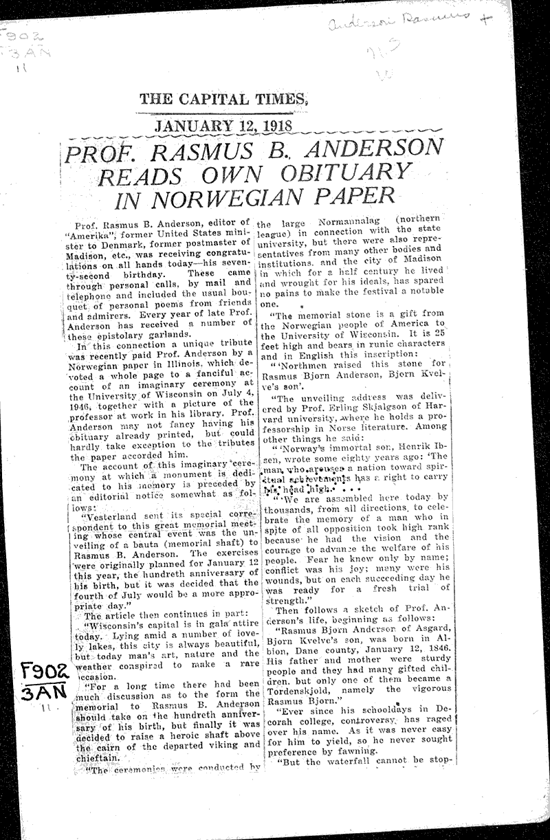  Source: Capital Times Date: 1918-01-12