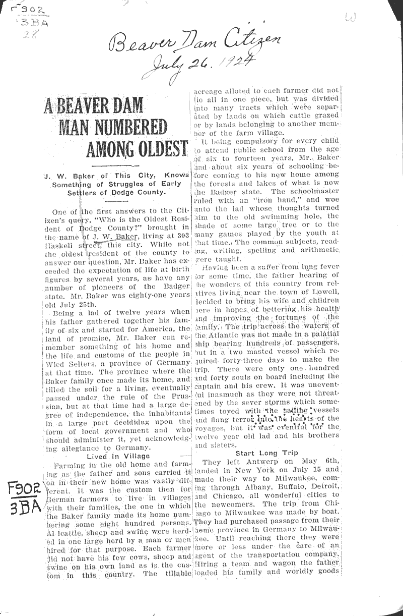  Source: Beaver Dam Daily Citizen Date: 1924-07-26