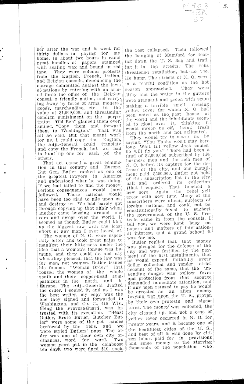  Source: Sheboygan Press-Telegram Topics: Civil War Date: 1921-10-22