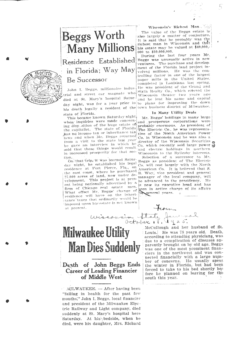  Source: Milwaukee Journal Topics: Industry Date: 1925-10-18
