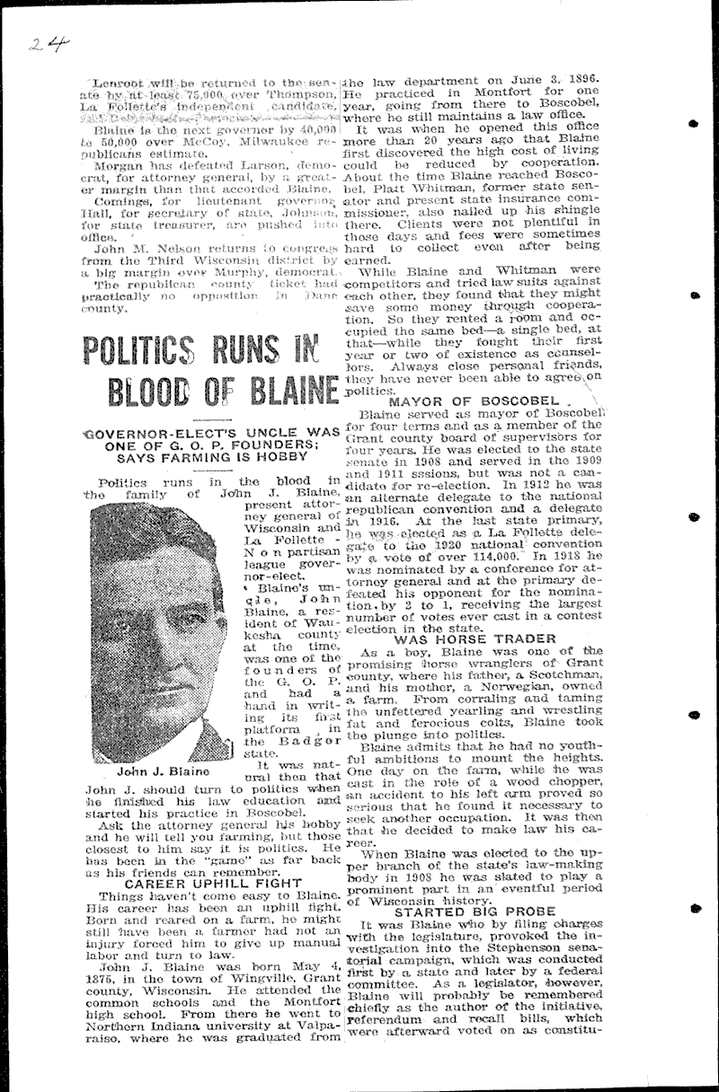  Source: Wisconsin State Journal Topics: Government and Politics Date: 1920-11-03