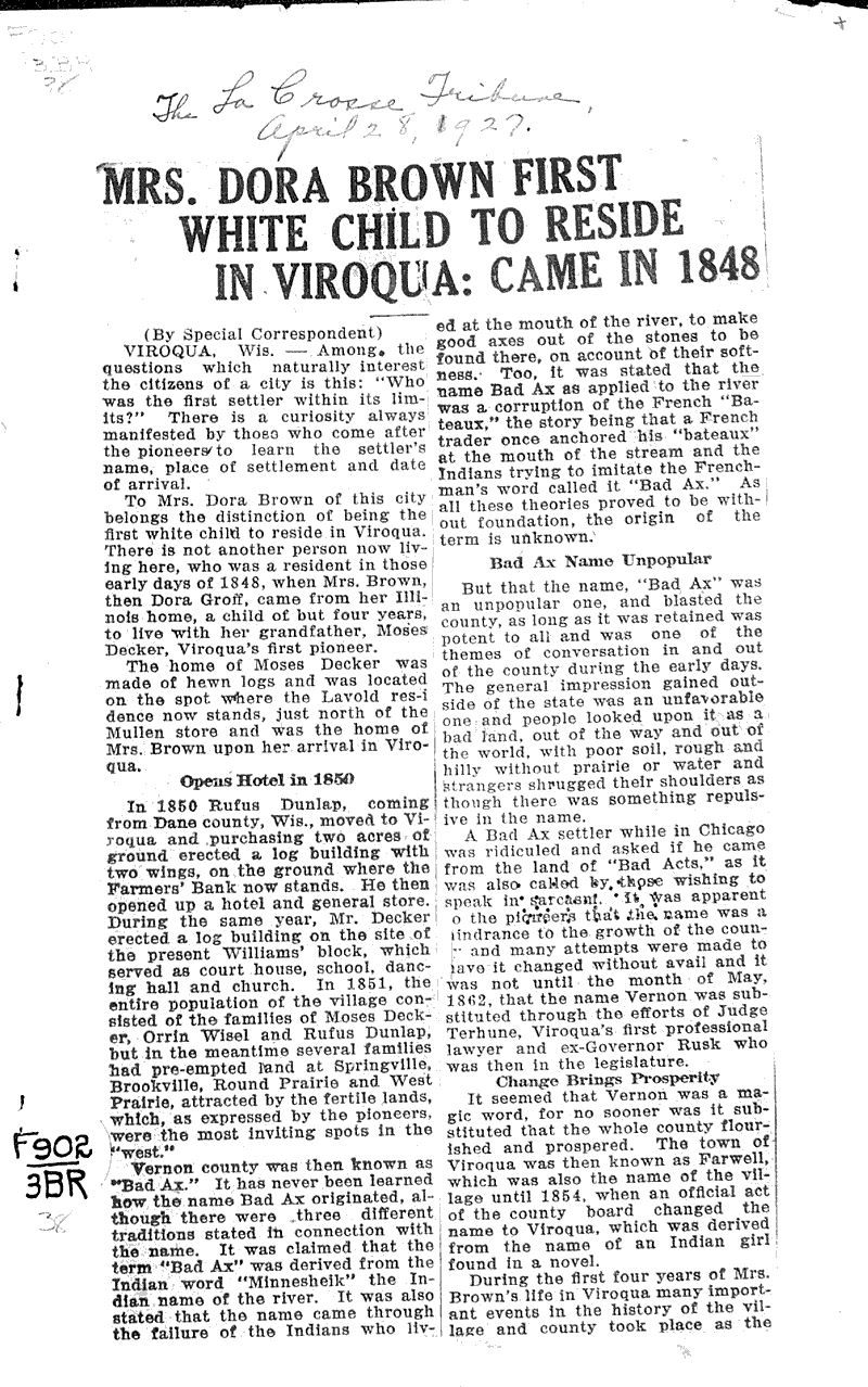  Source: La Crosse Tribune Date: 1927-04-28