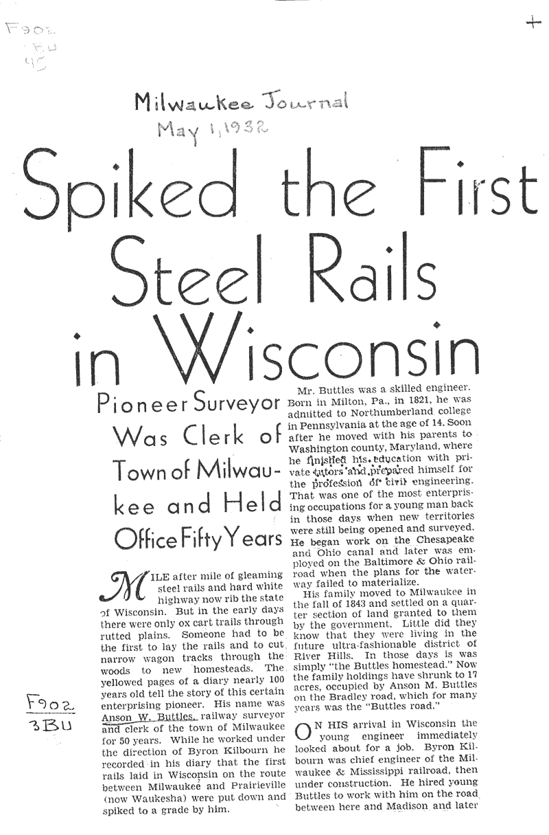  Source: Milwaukee Journal Topics: Transportation Date: 1932-05-01