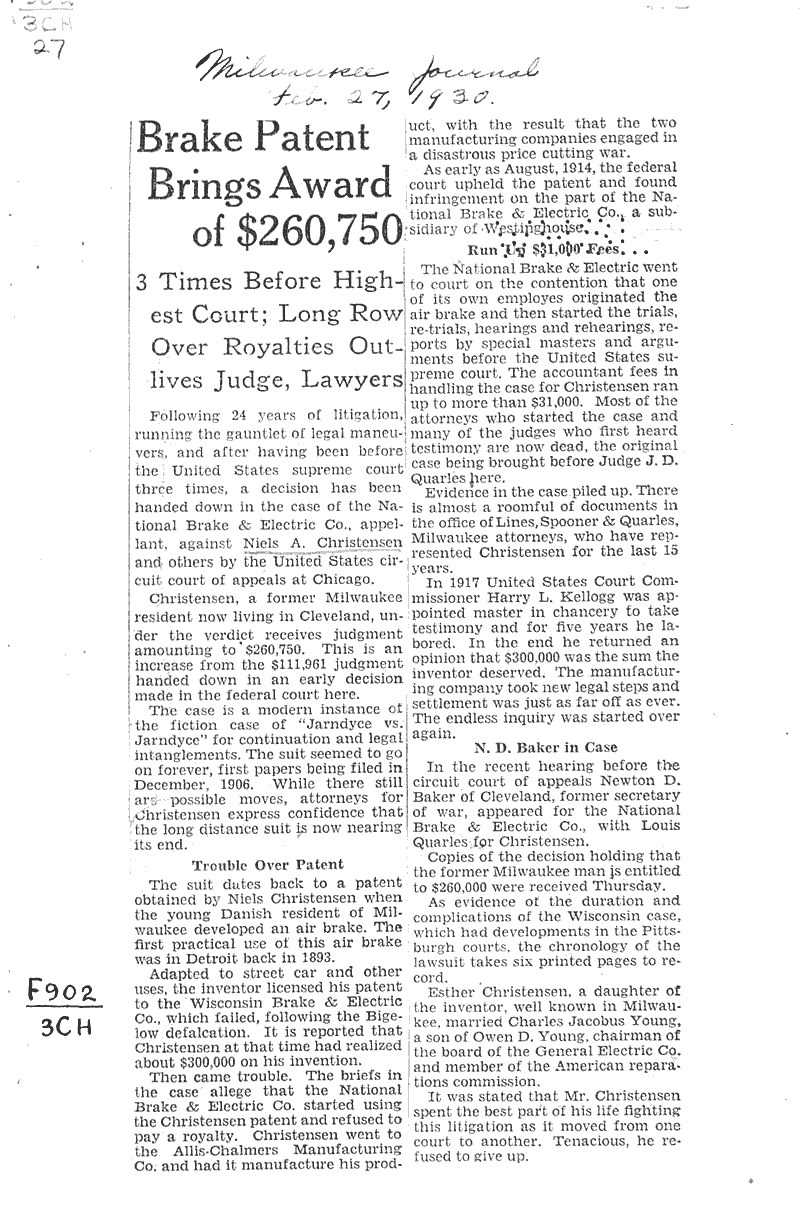  Source: Milwaukee Journal Topics: Industry Date: 1930-02-27