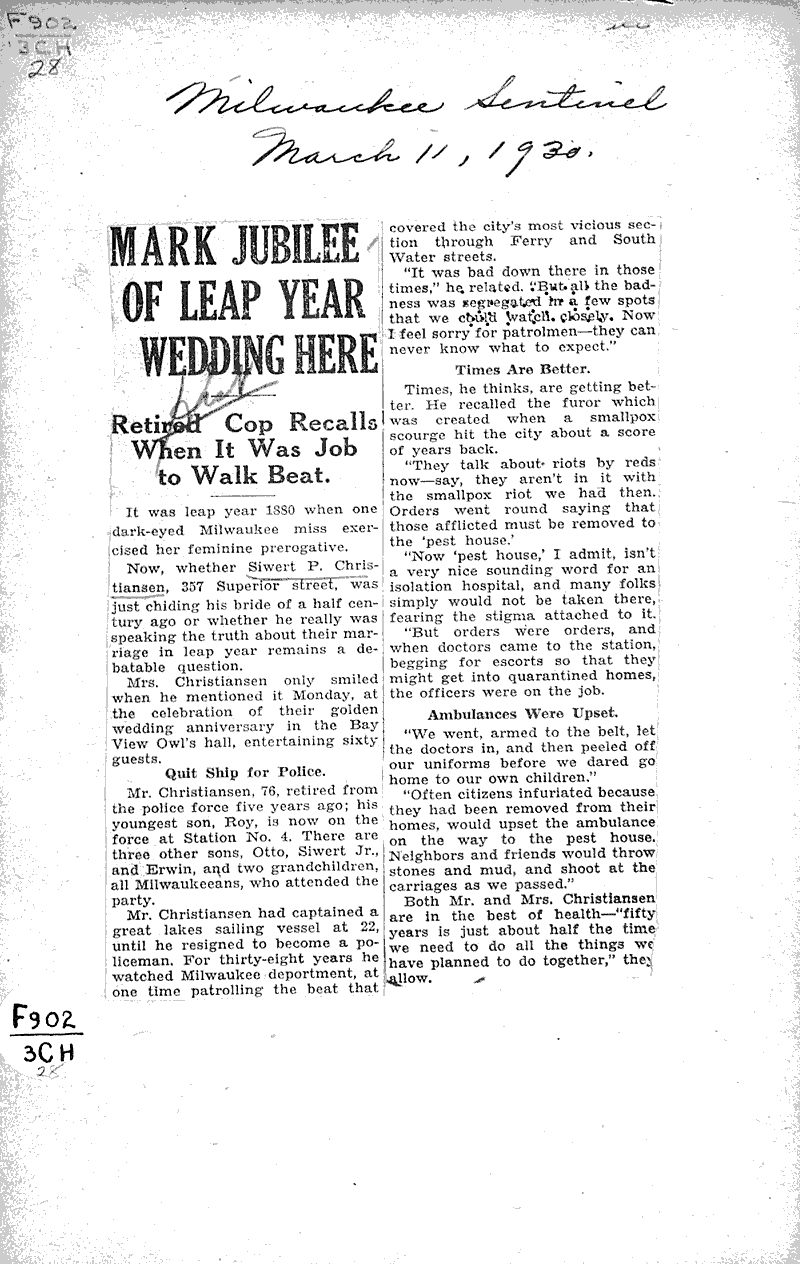 Source: Milwaukee Sentinel Date: 1930-03-11