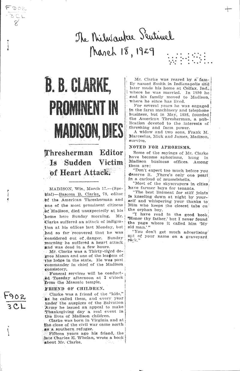  Source: Milwaukee Sentinel Date: 1929-03-18