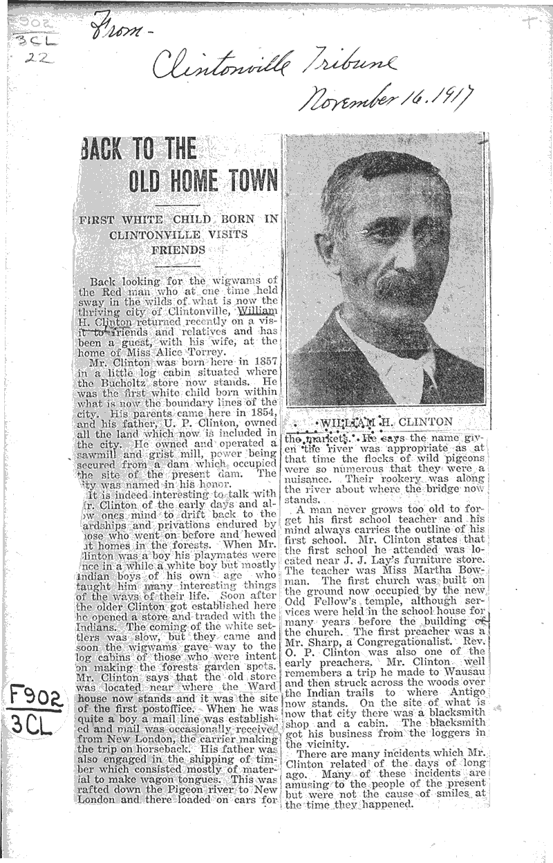  Source: Clintonville Tribune Date: 1917-11-16