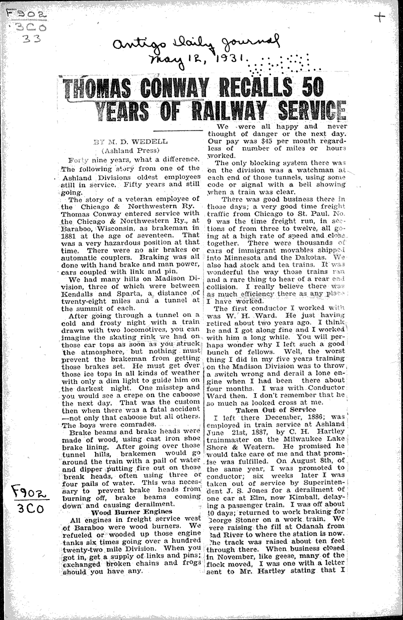  Source: Antigo Daily Journal Topics: Industry Date: 1931-05-12