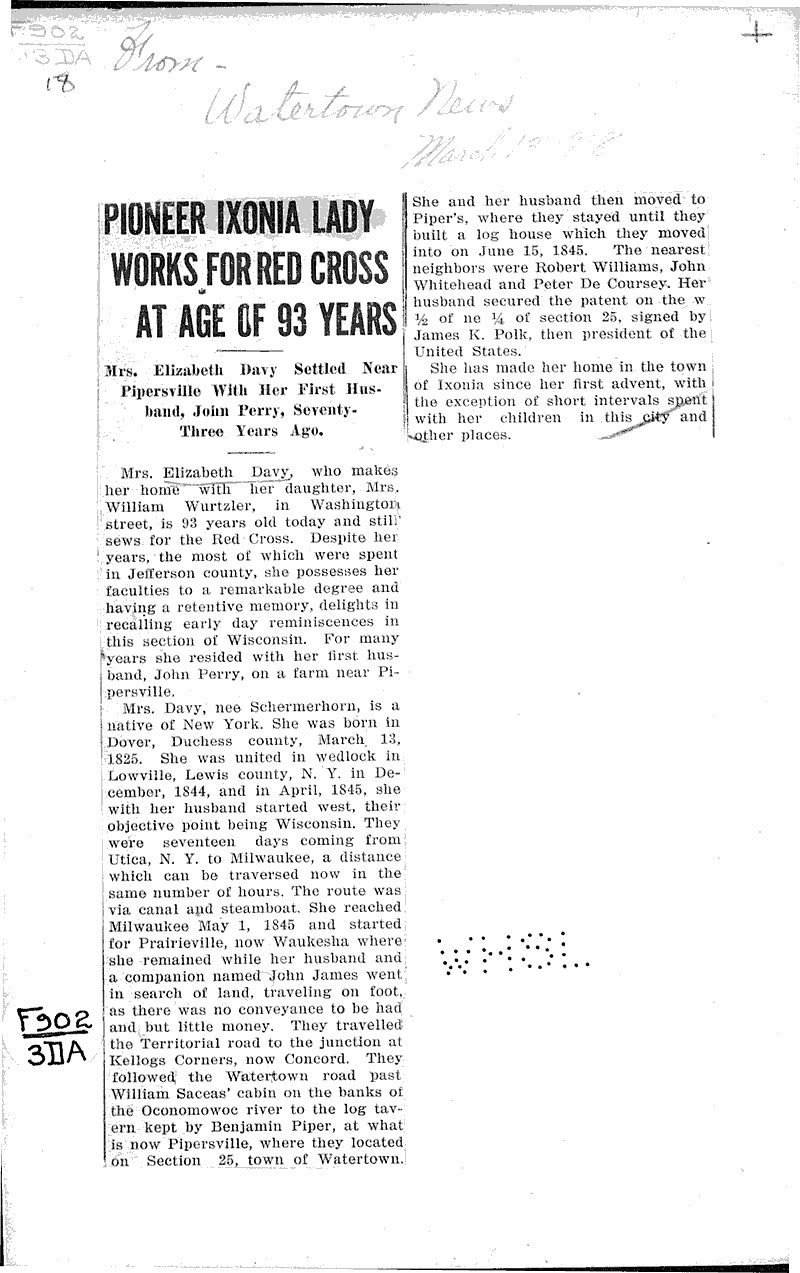  Source: Watertown News Date: 1918-03-13