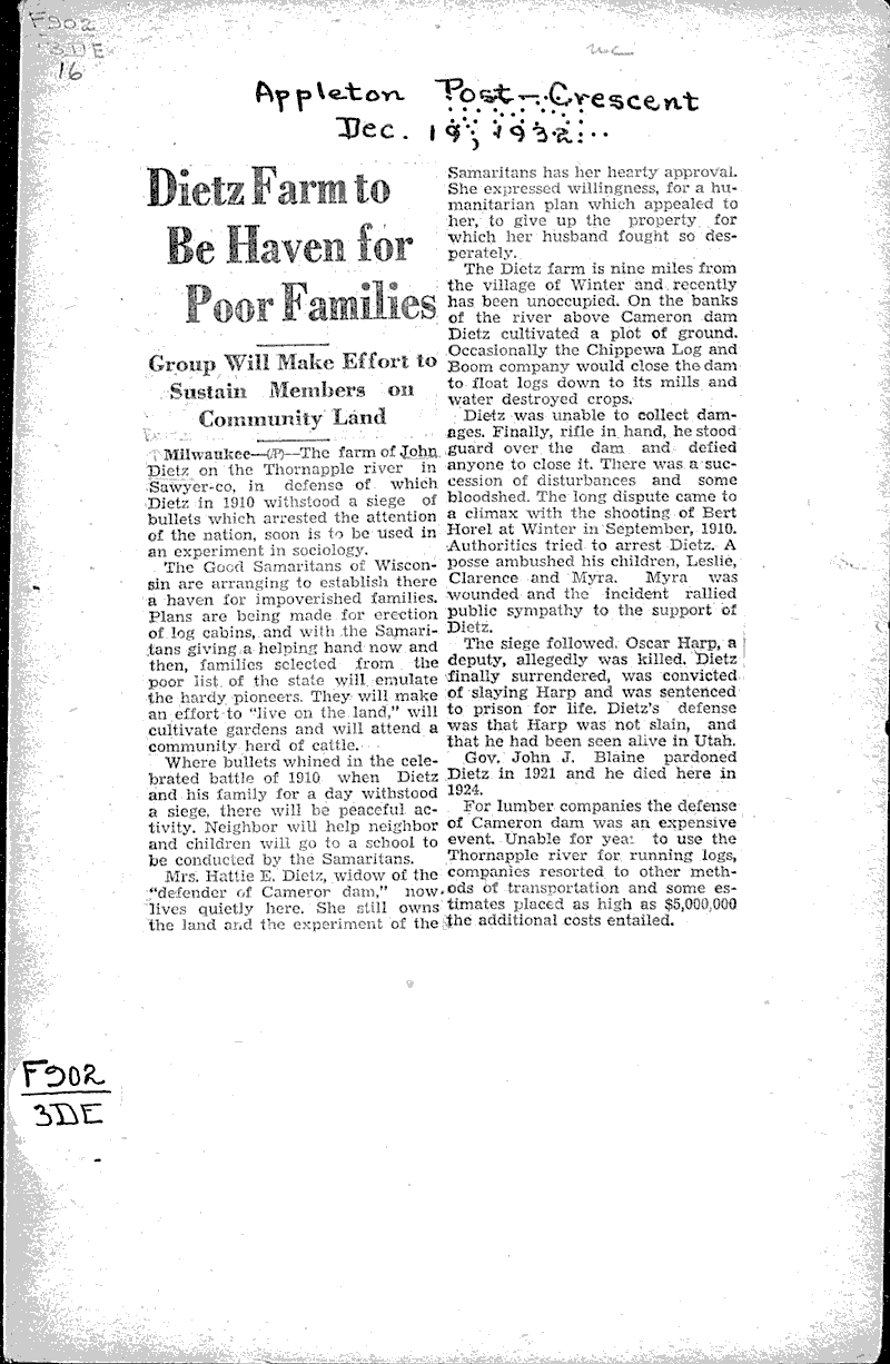  Source: Appleton Post-Crescent Date: 1932-12-19