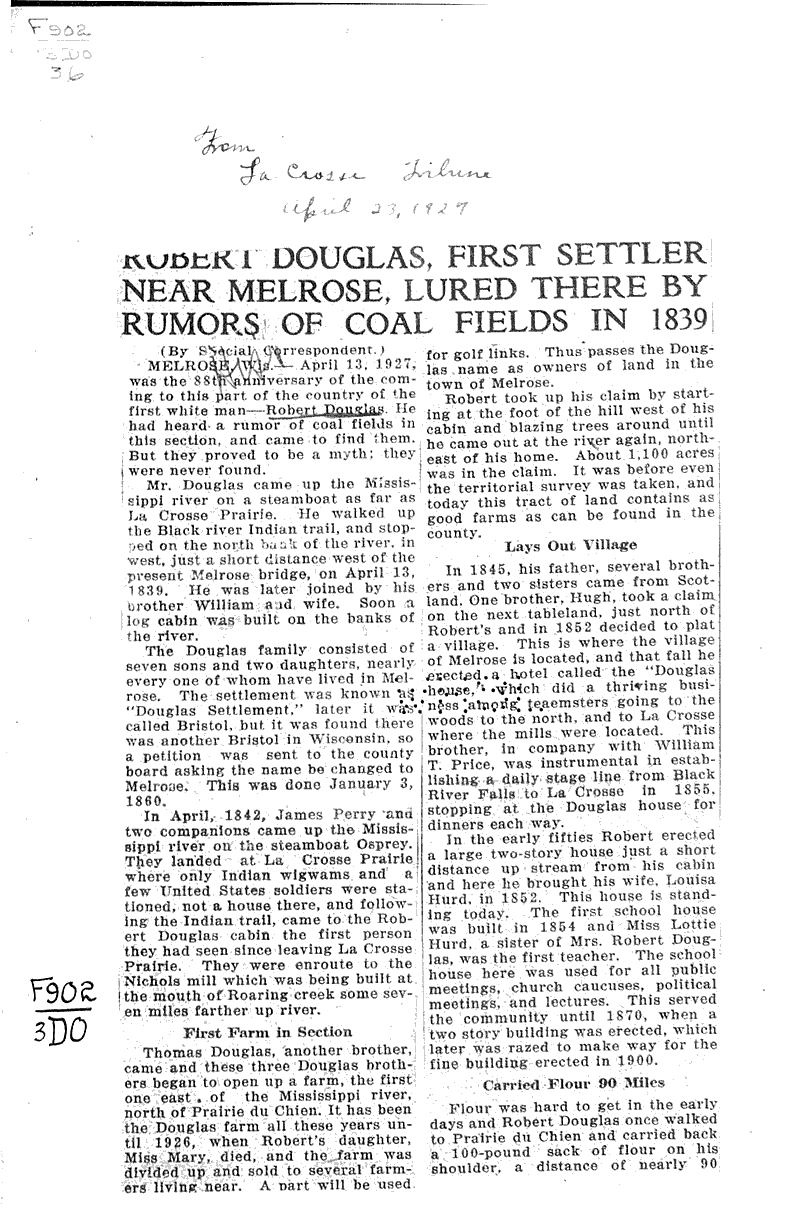 Source: LaCrosse Tribune Date: 1927-04-23