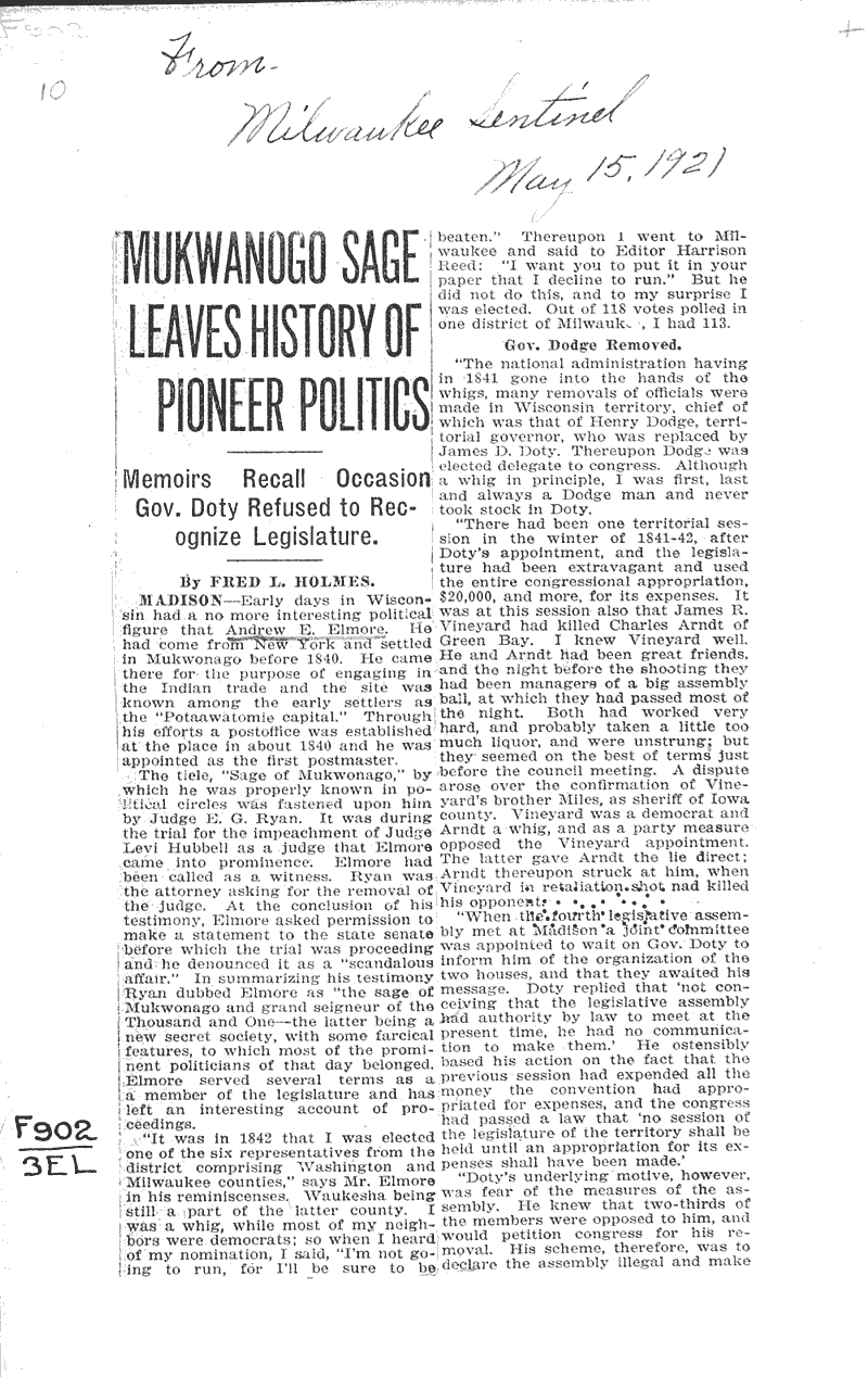  Source: Milwaukee Sentinel Topics: Government and Politics Date: 1921-05-15