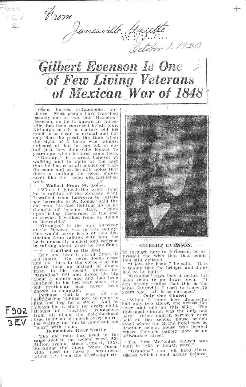  Source: Janesville Gazette Topics: Wars Date: 1920-10-01