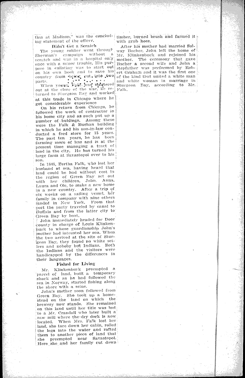  Source: Green Bay Gazette Topics: Civil War Date: 1928-07-23