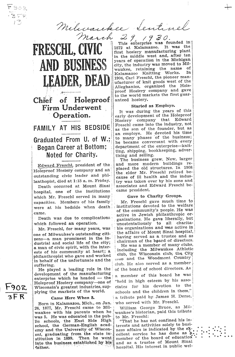  Source: Milwaukee Sentinel Topics: Industry Date: 1930-03-29