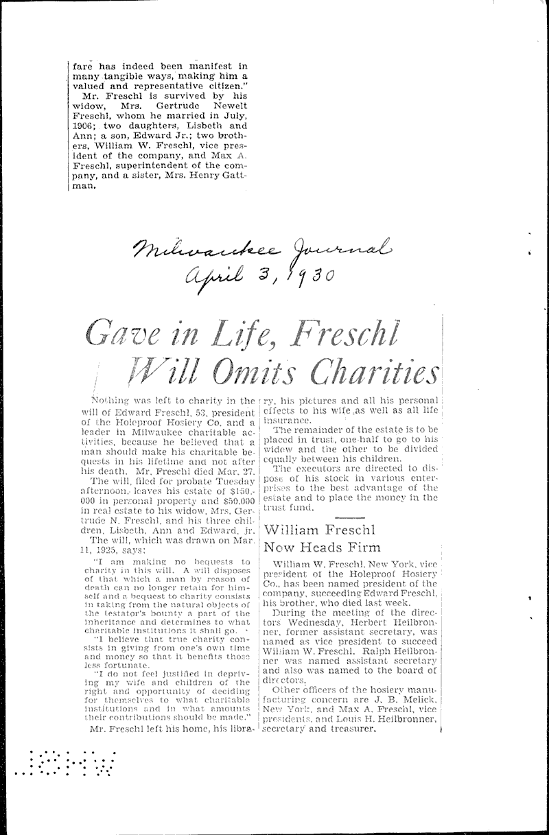  Source: Milwaukee Sentinel Topics: Industry Date: 1930-03-29