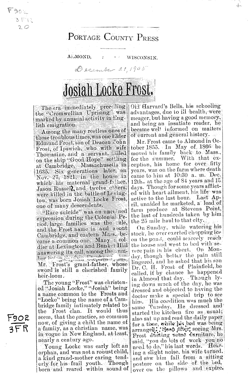  Source: Portage County Press Date: 1905-12-21