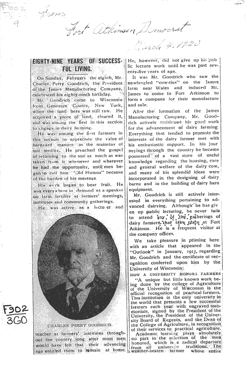  Source: Fort Atkinson Democrat Topics: Agriculture Date: 1920-03-04