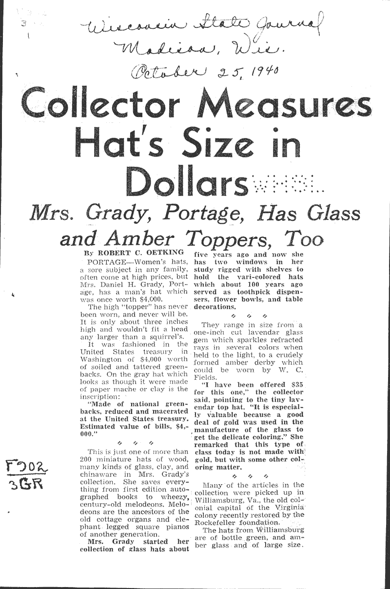  Source: Wisconsin State Journal Topics: Art and Music Date: 1940-10-25