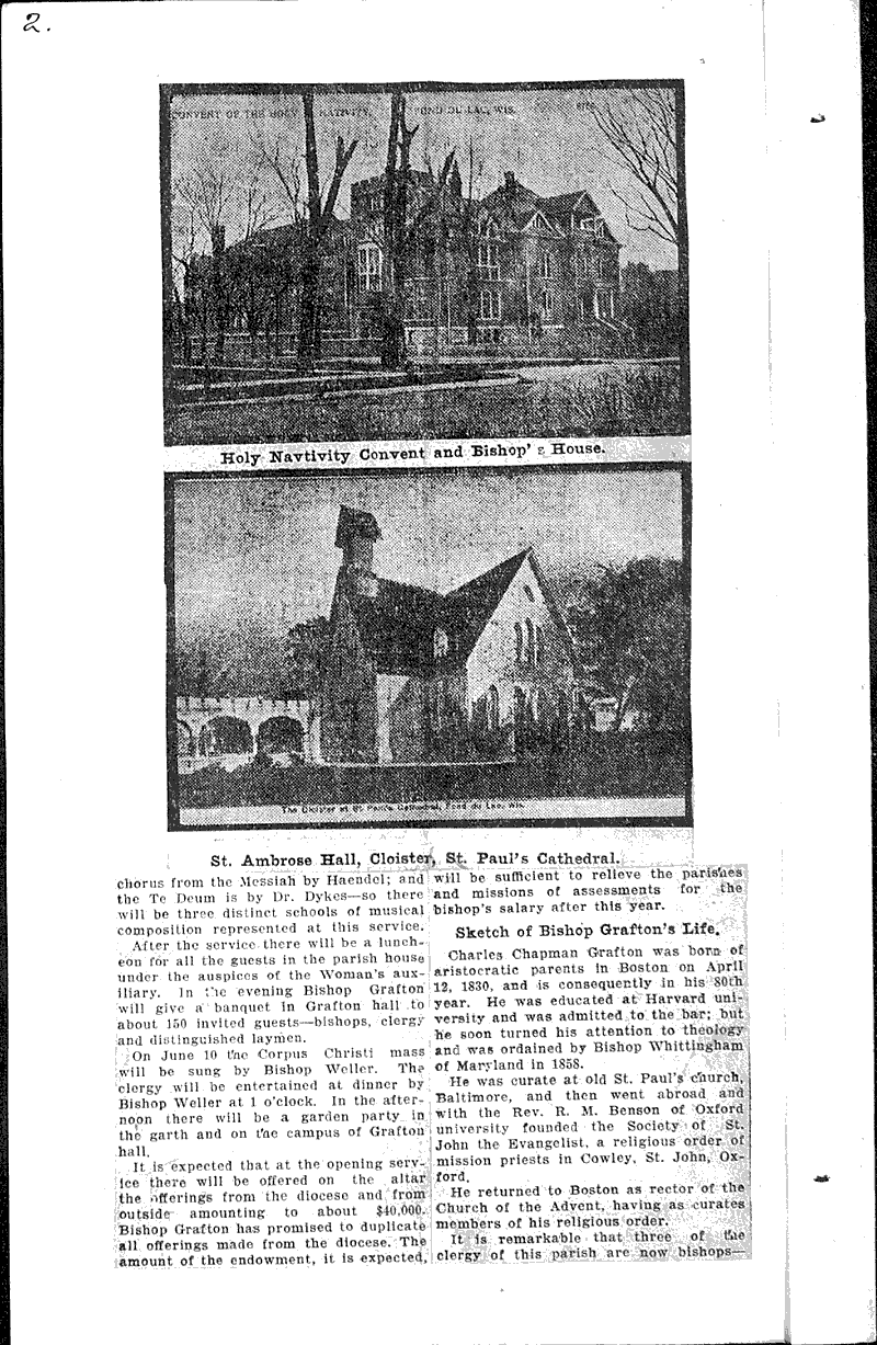  Source: Milwaukee Free Press Topics: Church History Date: 1909-05-16