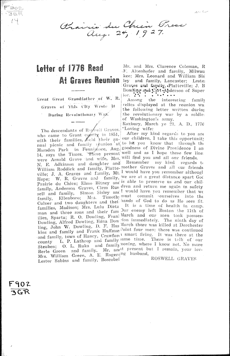  Source: Prairie du Chien press Date: 1927-08-24