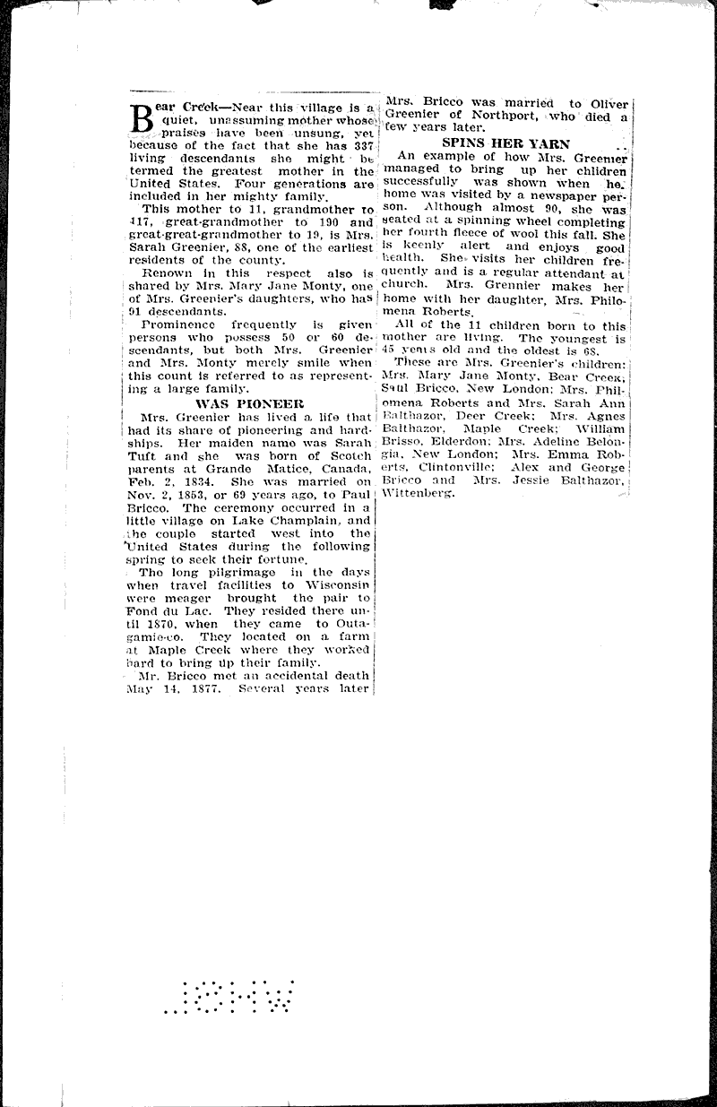  Source: Appleton Crescent Topics: Immigrants Date: 1922-12-12