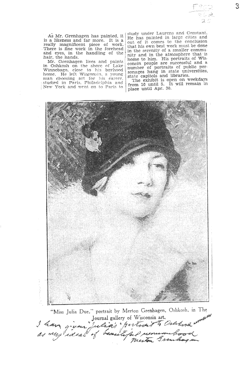  Source: Milwaukee Journal Topics: Art and Music Date: 1927-02-27