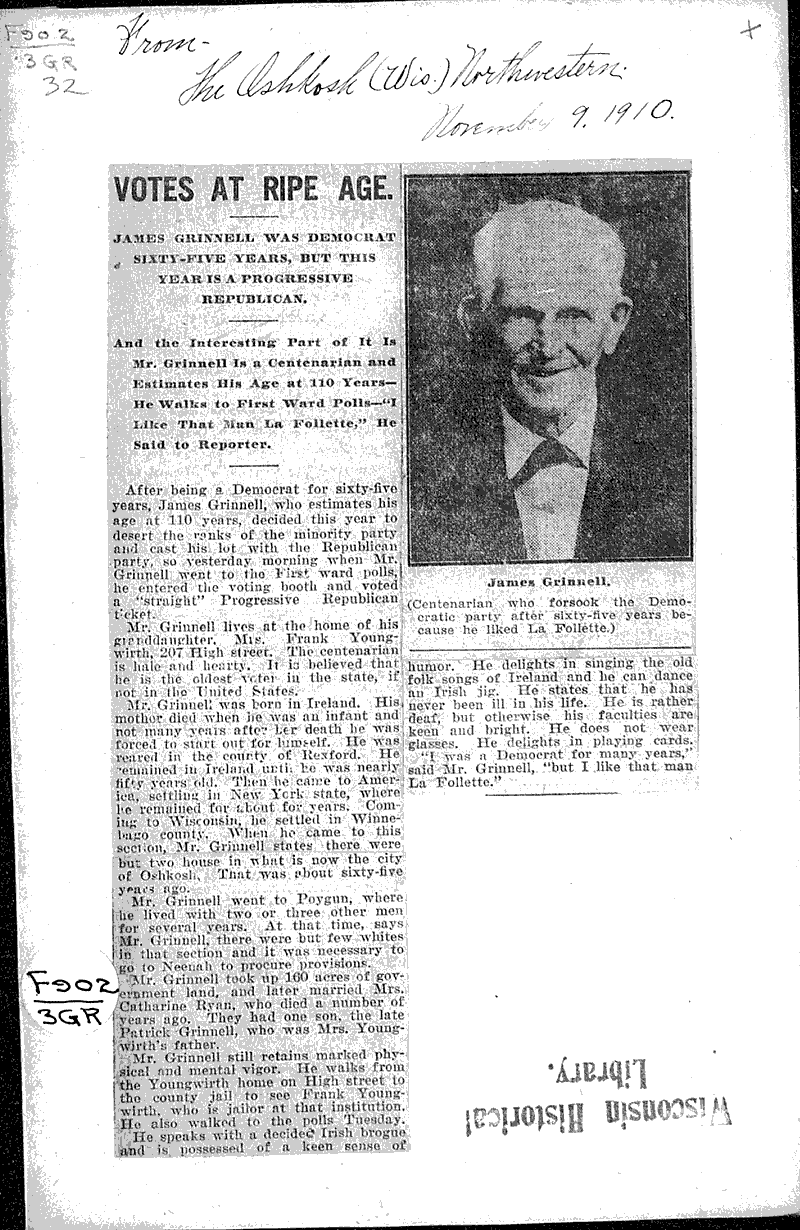  Source: Oshkosh Northwestern Topics: Immigrants Date: 1910-11-09