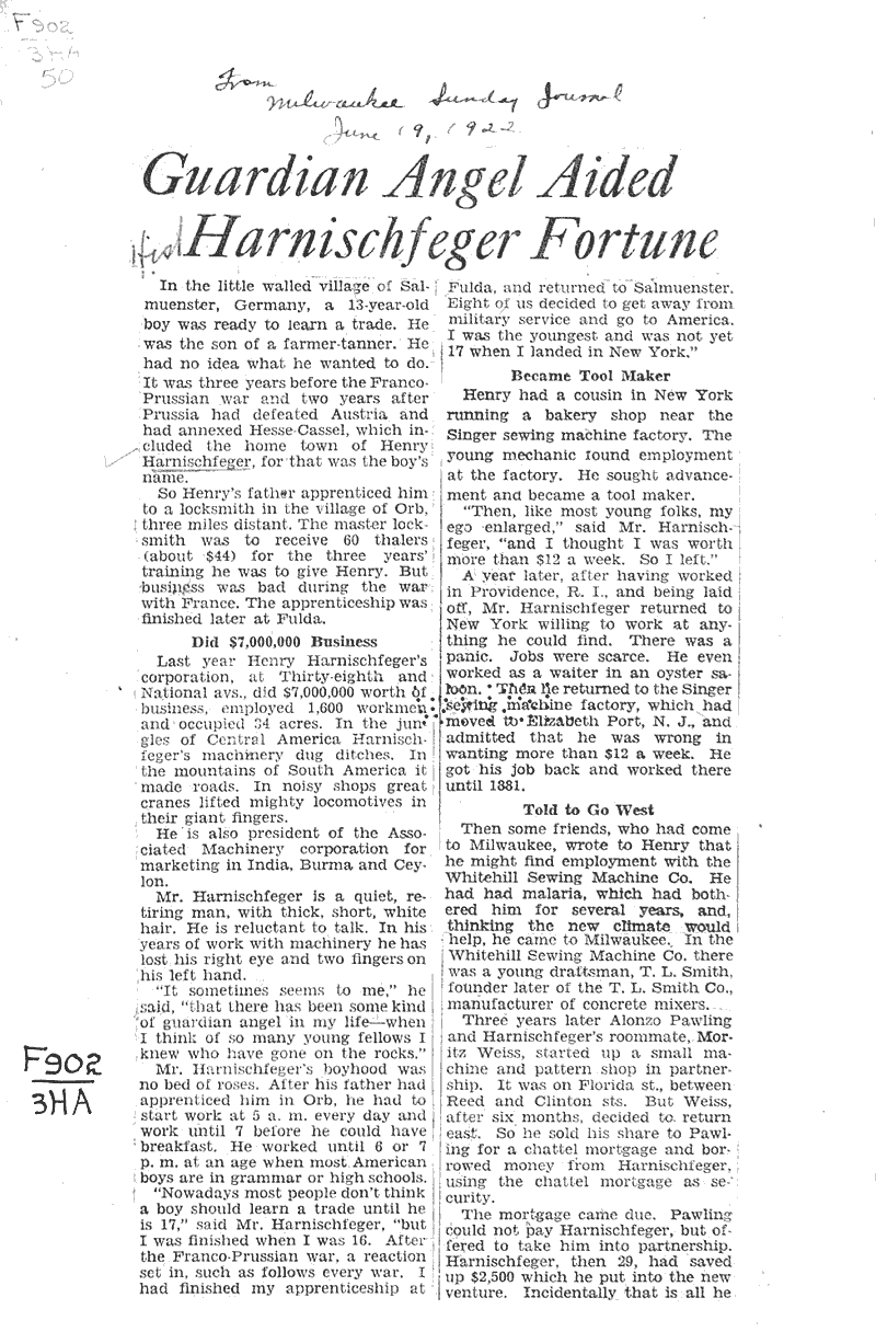  Source: Milwaukee Journal Topics: Industry Date: 1922-06-19