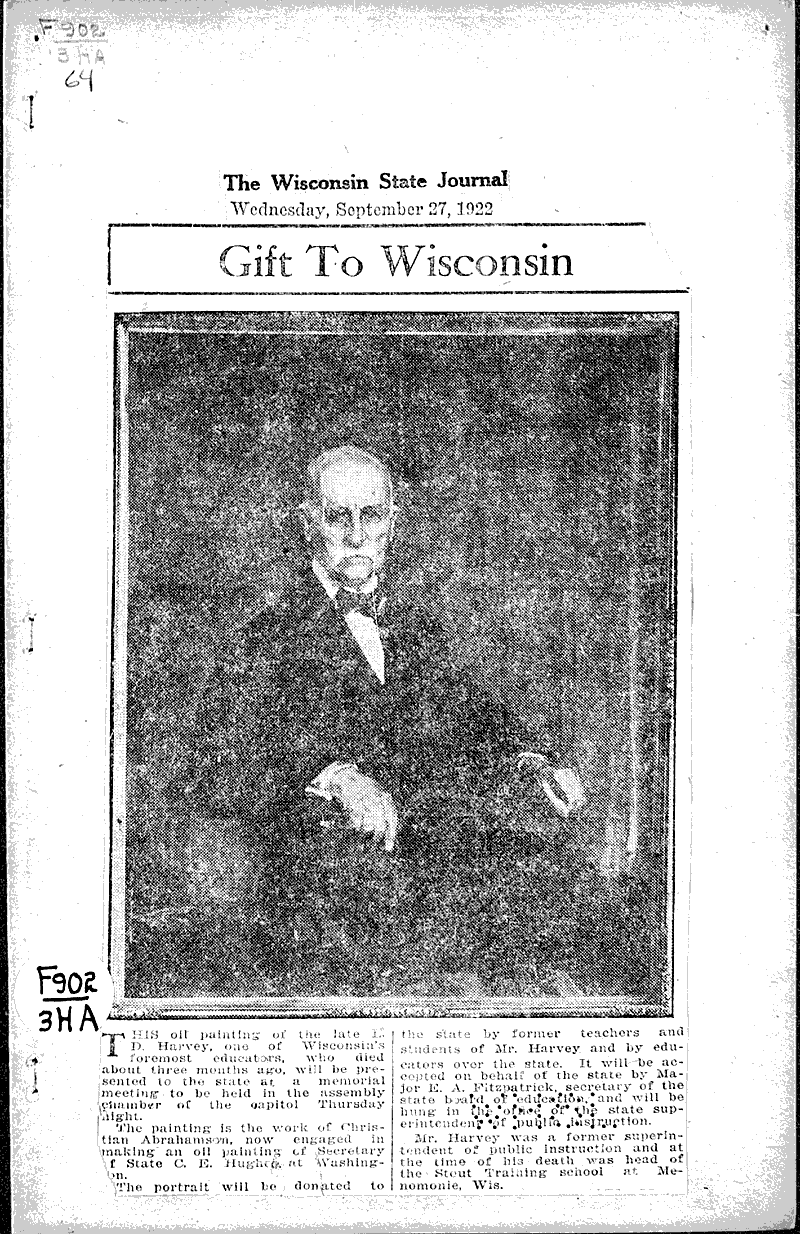  Source: Wisconsin State Journal Date: 1922-09-27