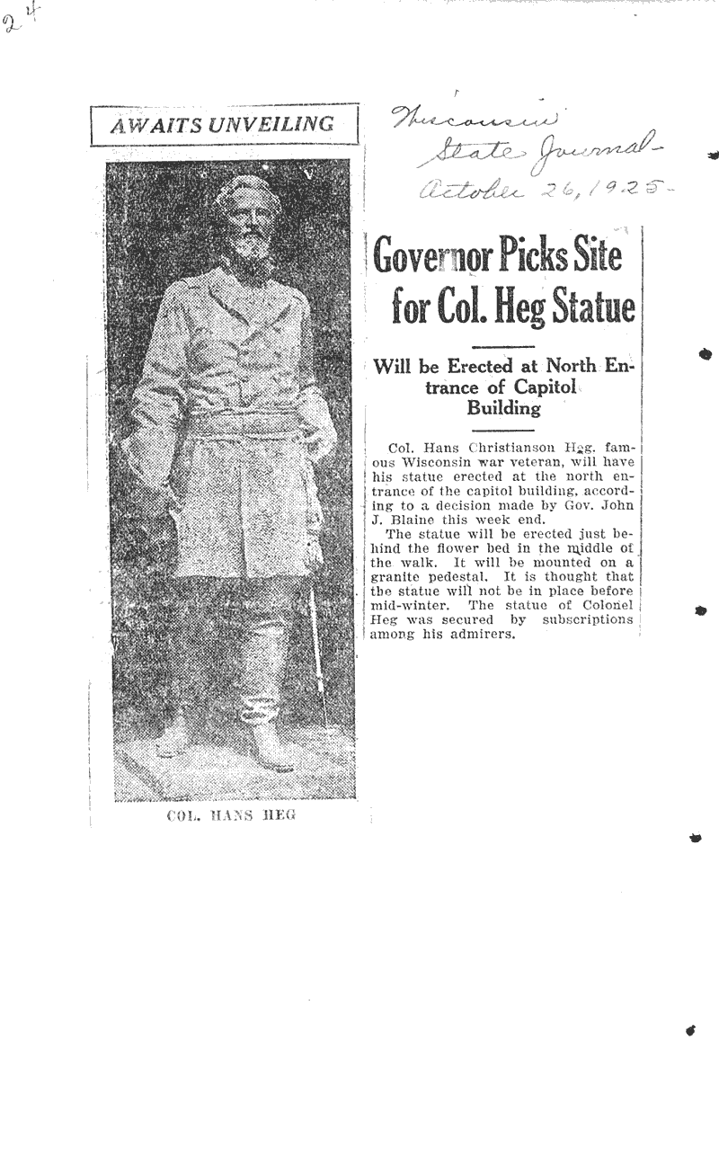  Source: Wisconsin State Journal Date: 1925-10-26